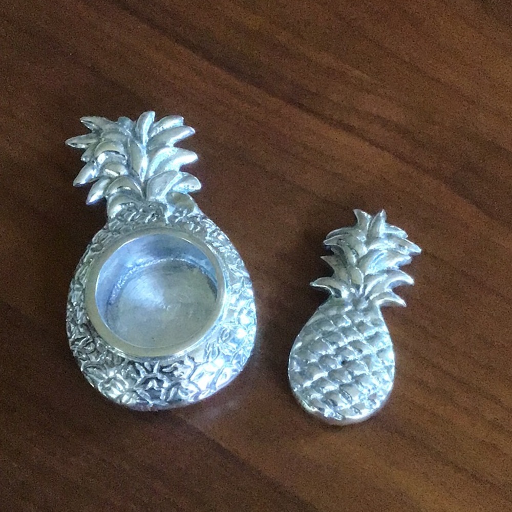 Mariposa recycled aluminum pineapple tea light holder + napkin weight